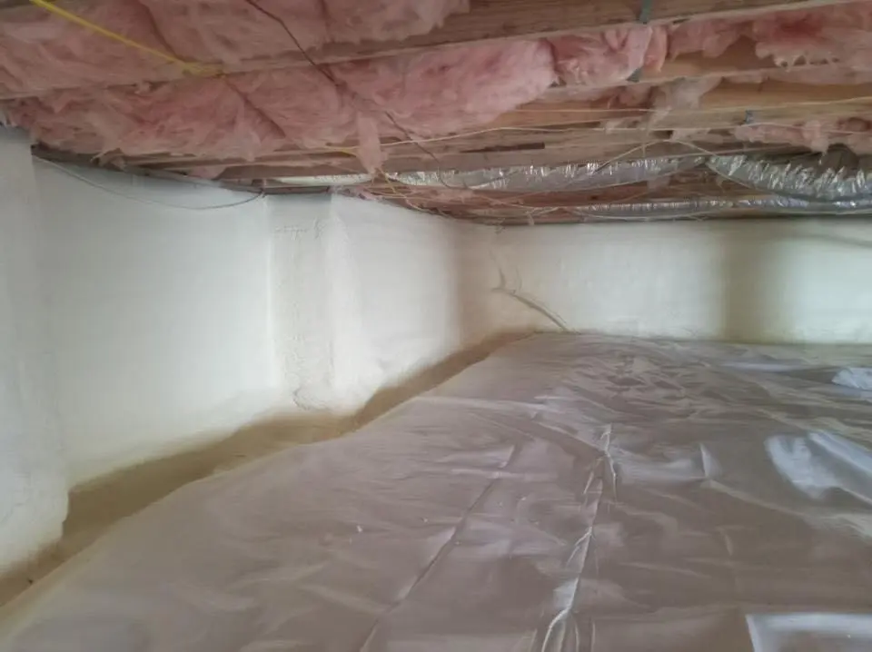 Crawl space encapsulation with closed-cell spray foam for Attic Insulation in Calera